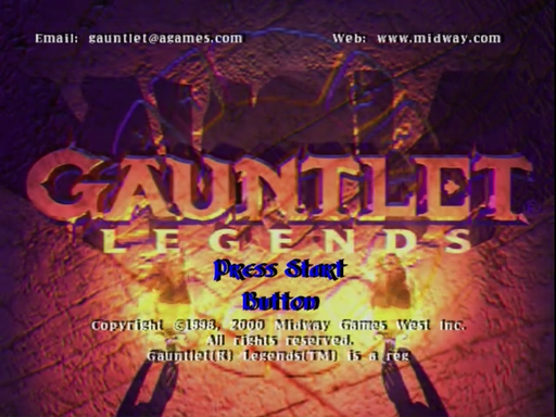 Gauntlet Legends title screen for Sega Dreamcast